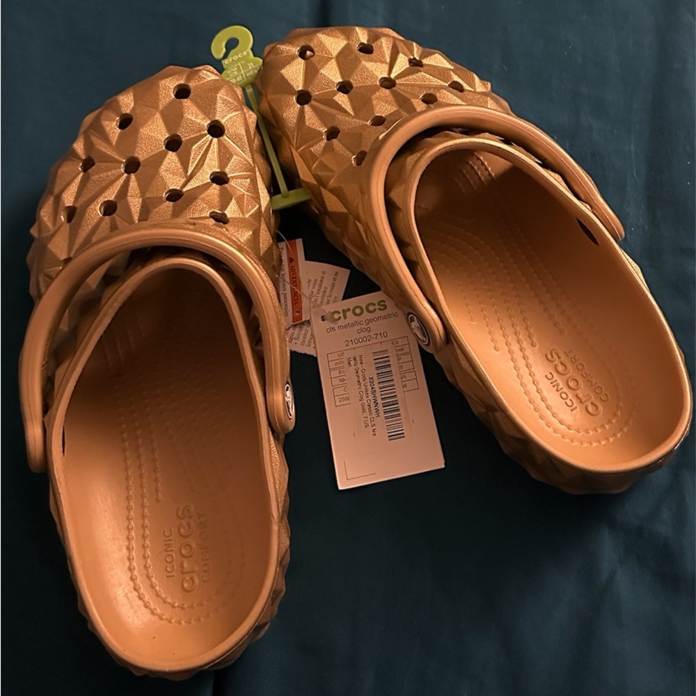 Bronze Geometric Crocs